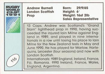 1991 Regina Rugby World Cup #116 Andrew Burnell Back